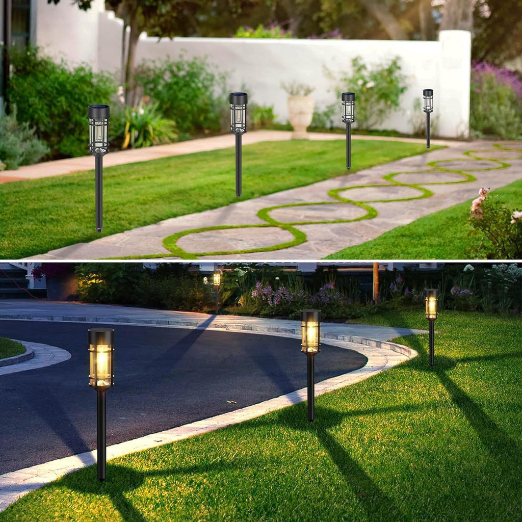 Solar Garden Path Light – Vintage Tungsten Glow Outdoor Stake Lamp