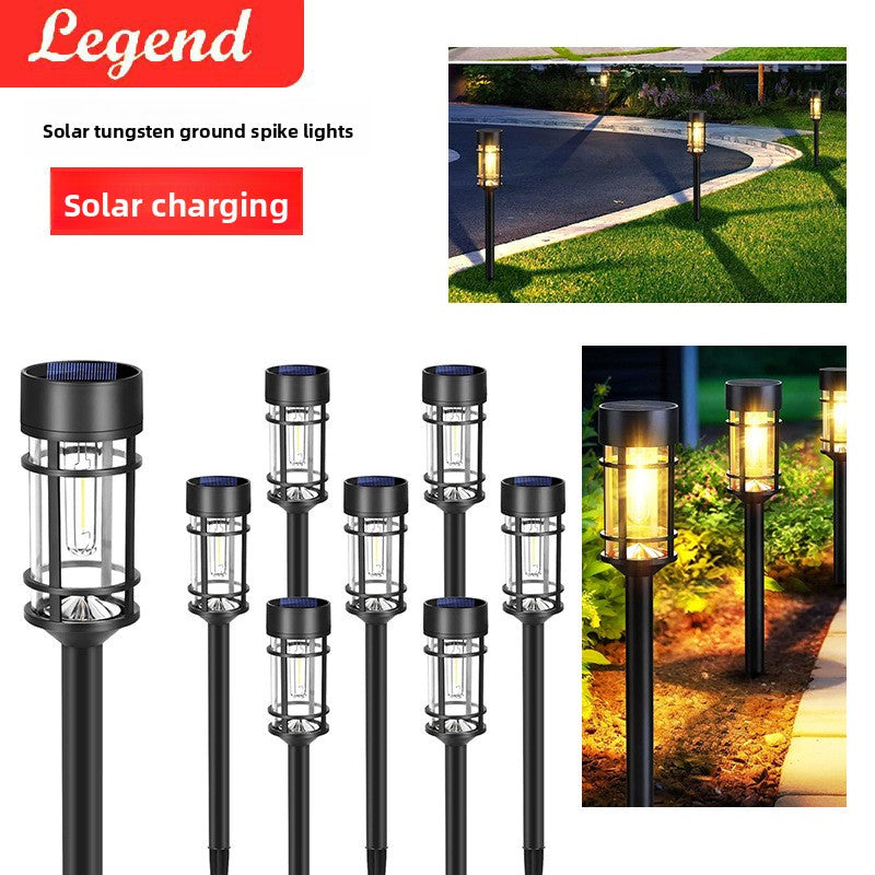 Solar Garden Path Light – Vintage Tungsten Glow Outdoor Stake Lamp