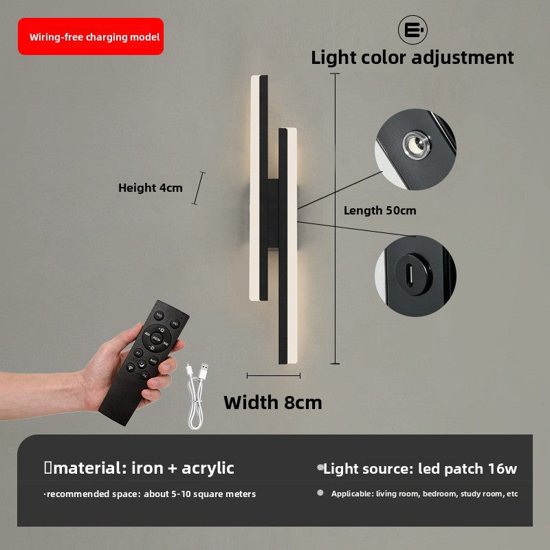 Modern Minimalist Rechargeable Wall Lamp with Magnetic Base for Bedroom Living Room